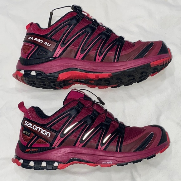 Salomon Women's Pro 3D Athletic Shoes - Burgundy and Black - Picture 4 of 11